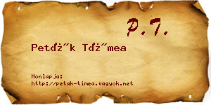 Peták Tímea névjegykártya